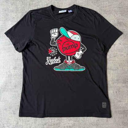 Reebok The Pump Y2K Black Graphic T-Shirt Size L Mens                          -E47