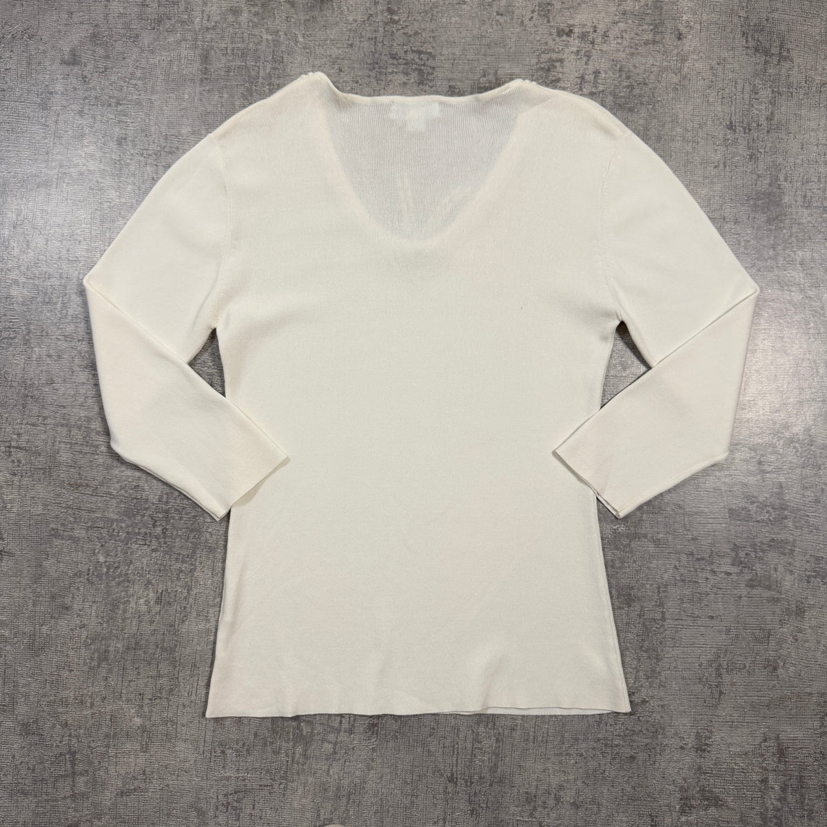 Wombat Womens Y2K Cream Ring Detail Top Scoop Neck Size S        -I38