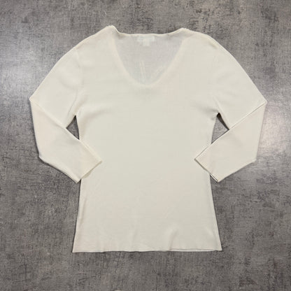 Wombat Womens Y2K Cream Ring Detail Top Scoop Neck Size S        -I38