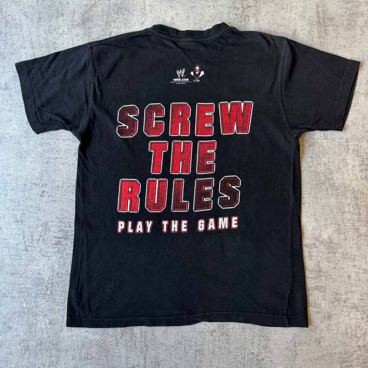 Vintage WWE “Screw The Rules” Triple H 2002 T-Shirt Size S Mens Wrestling Tee           -H46