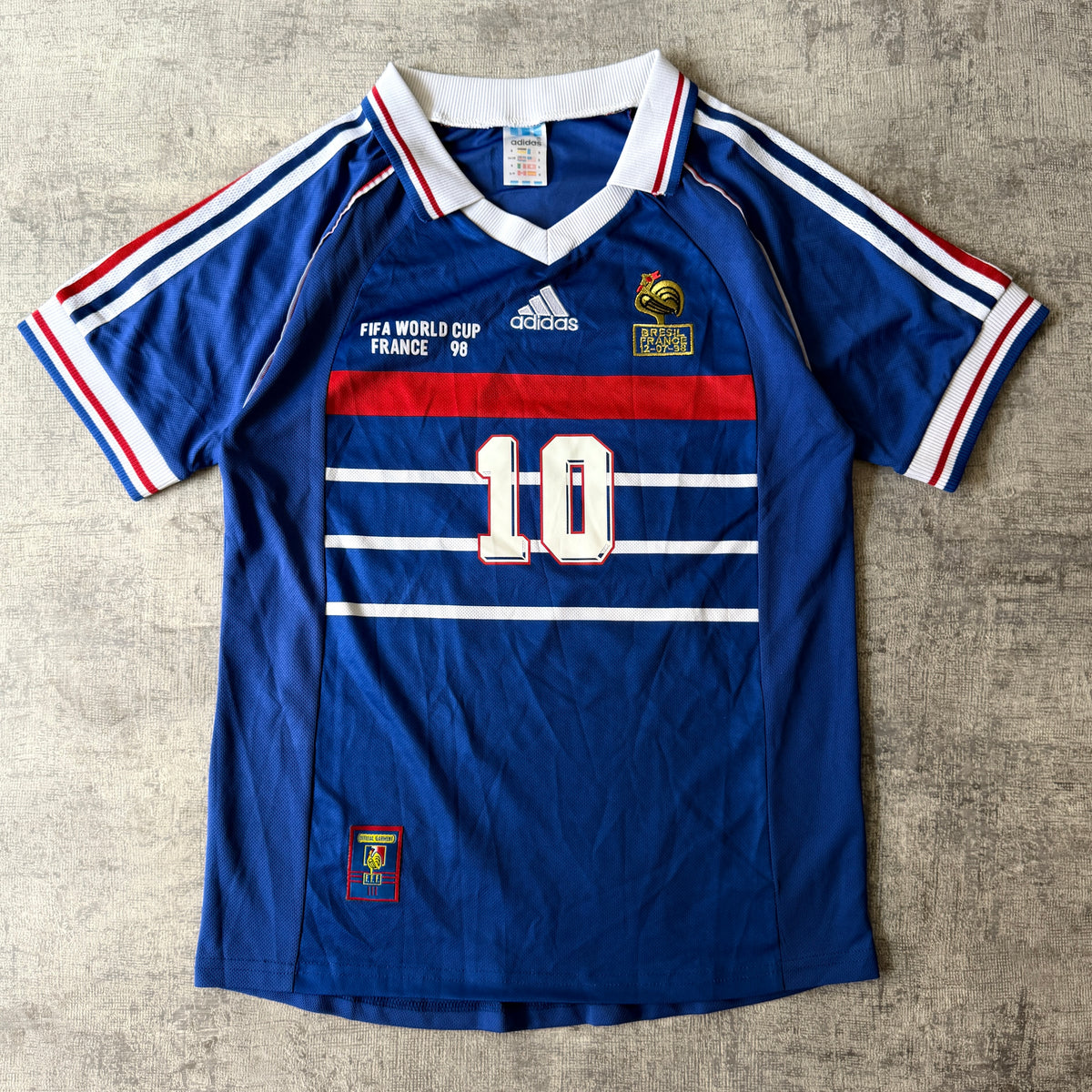 France 1998 Zidane Football Jersey Size S Mens Retro Remake              -B60