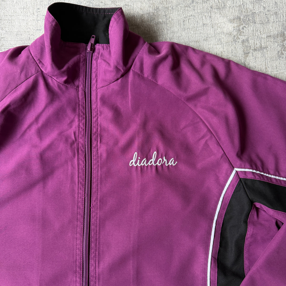 Diadora Womens Purple Track Jacket Size 10 Full Zip Y2K                -F32