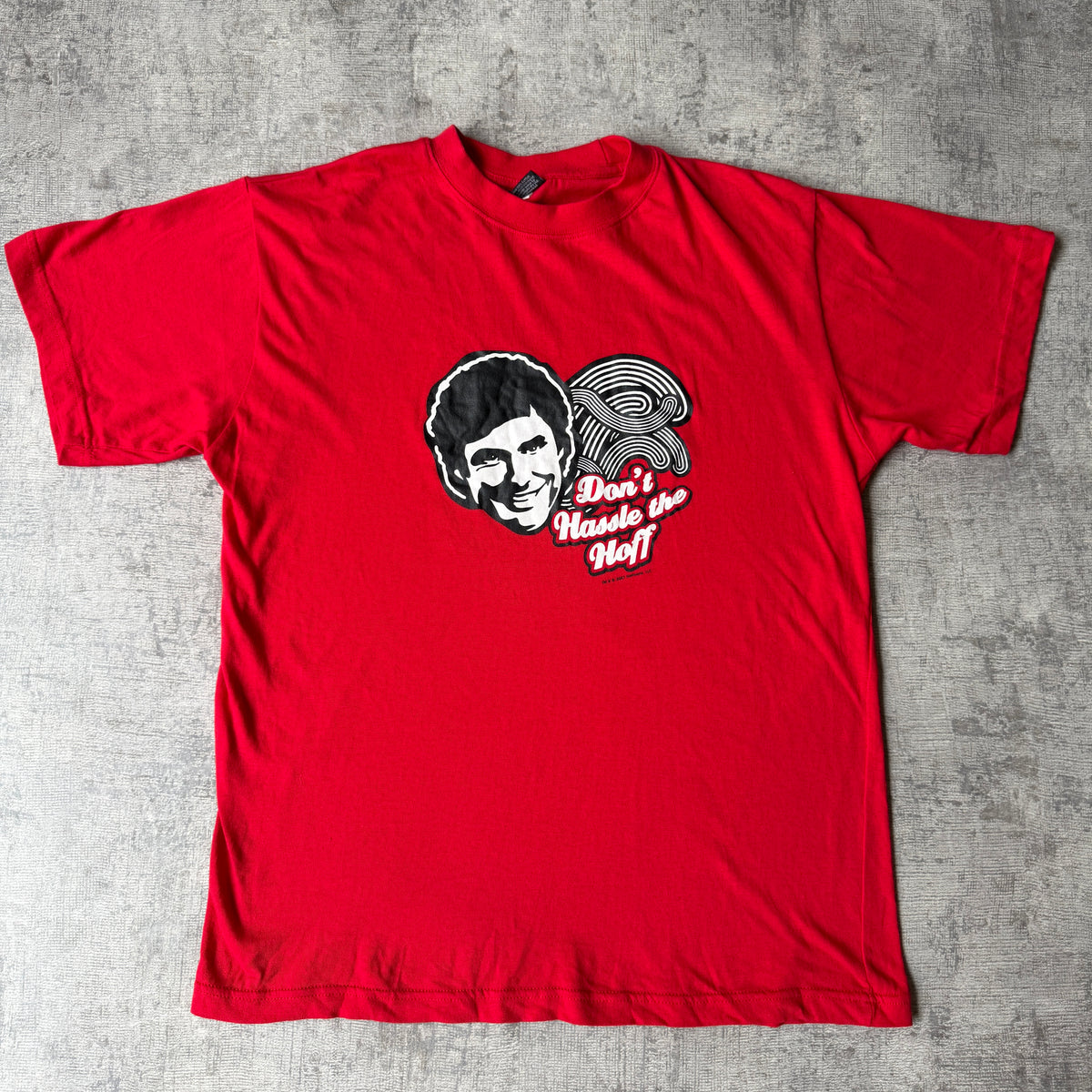 Don't Hassle The Hoff Y2K Graphic T Shirt Size L Mens 2007 Red Short Sleeve       -A20