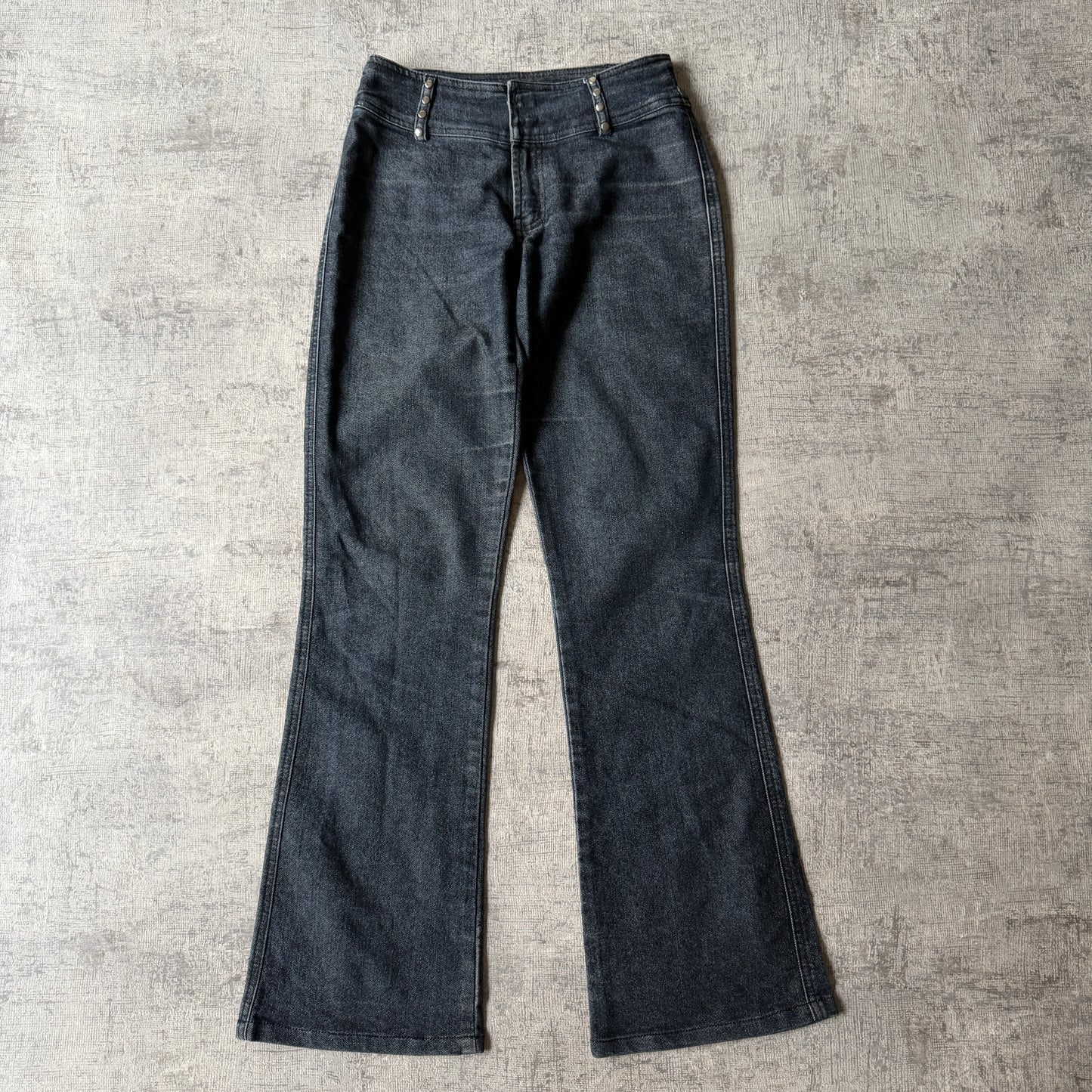 JUNK Womens Y2K Flare Jeans Size 8 Dark Blue Denim                 -F9