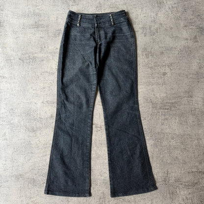 JUNK Womens Y2K Flare Jeans Size 8 Dark Blue Denim                 -F9