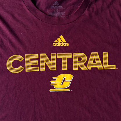 Adidas Y2K "Central C" Maroon College Graphic Tee Size L Mens        -D53