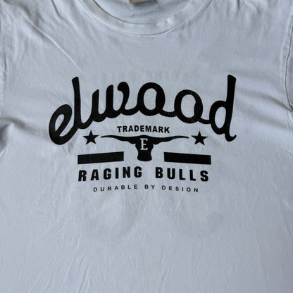 Elwood Raging Bulls Y2K White T Shirt Size Fits L Mens           -G47
