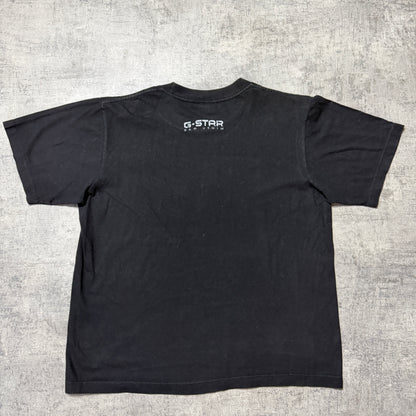 G-Star Raw Mens Black Y2K Graphic T-Shirt Size Fits S-M oversized                -F44