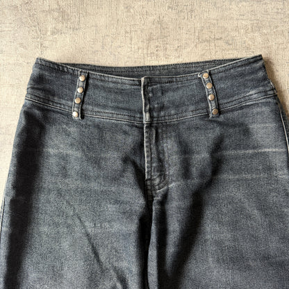 JUNK Womens Y2K Flare Jeans Size 8 Dark Blue Denim                 -F9