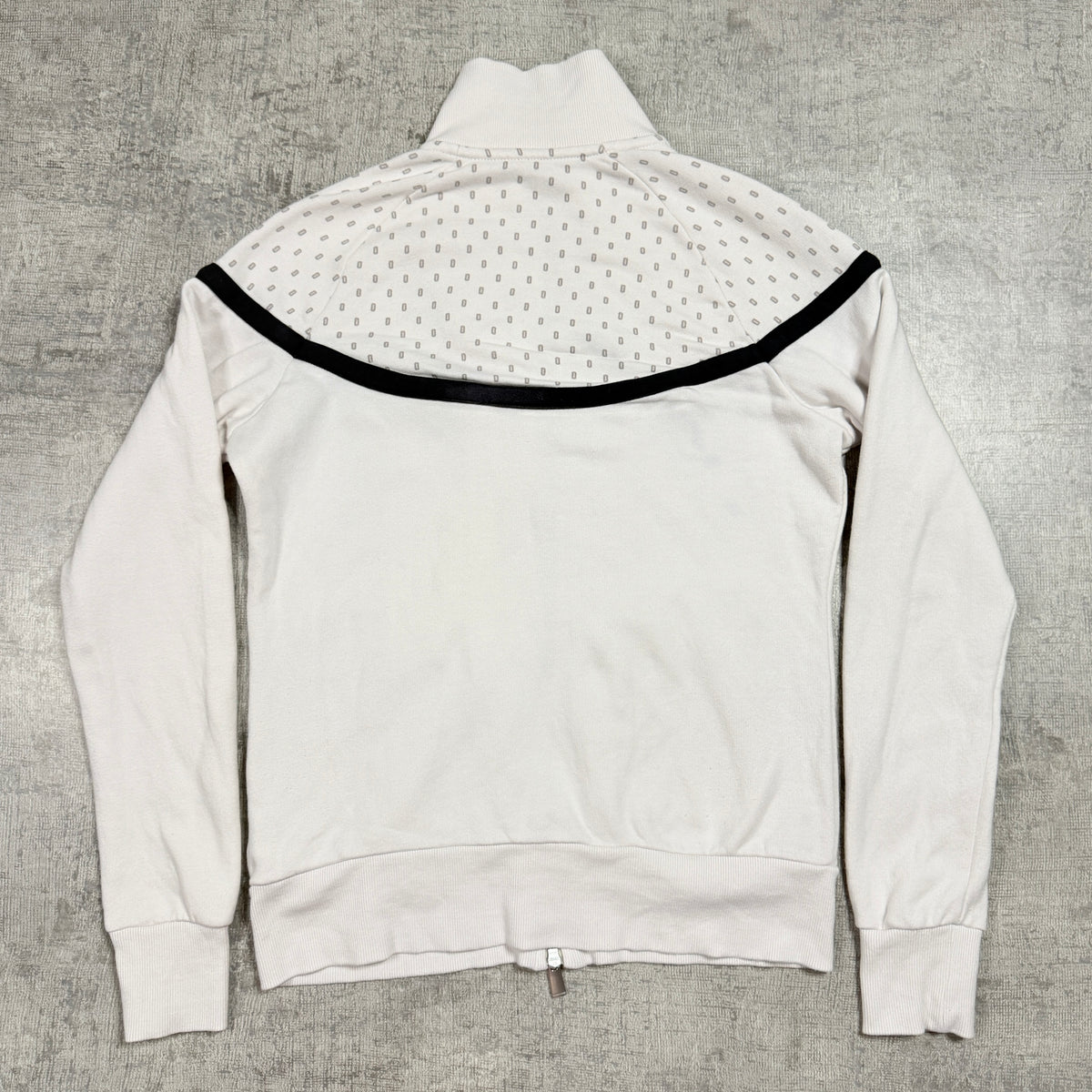 Nike Y2K Track Jacket Size L Womens White Black Dotted                -D21