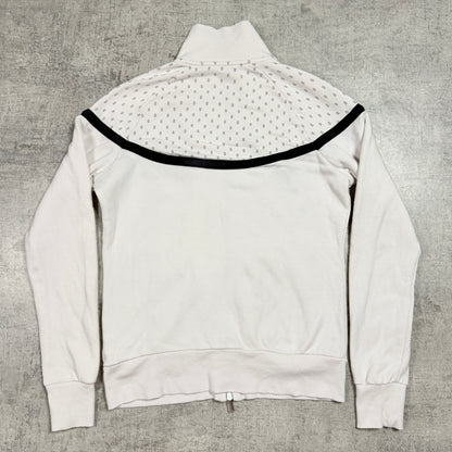 Nike Y2K Track Jacket Size L Womens White Black Dotted                -D21