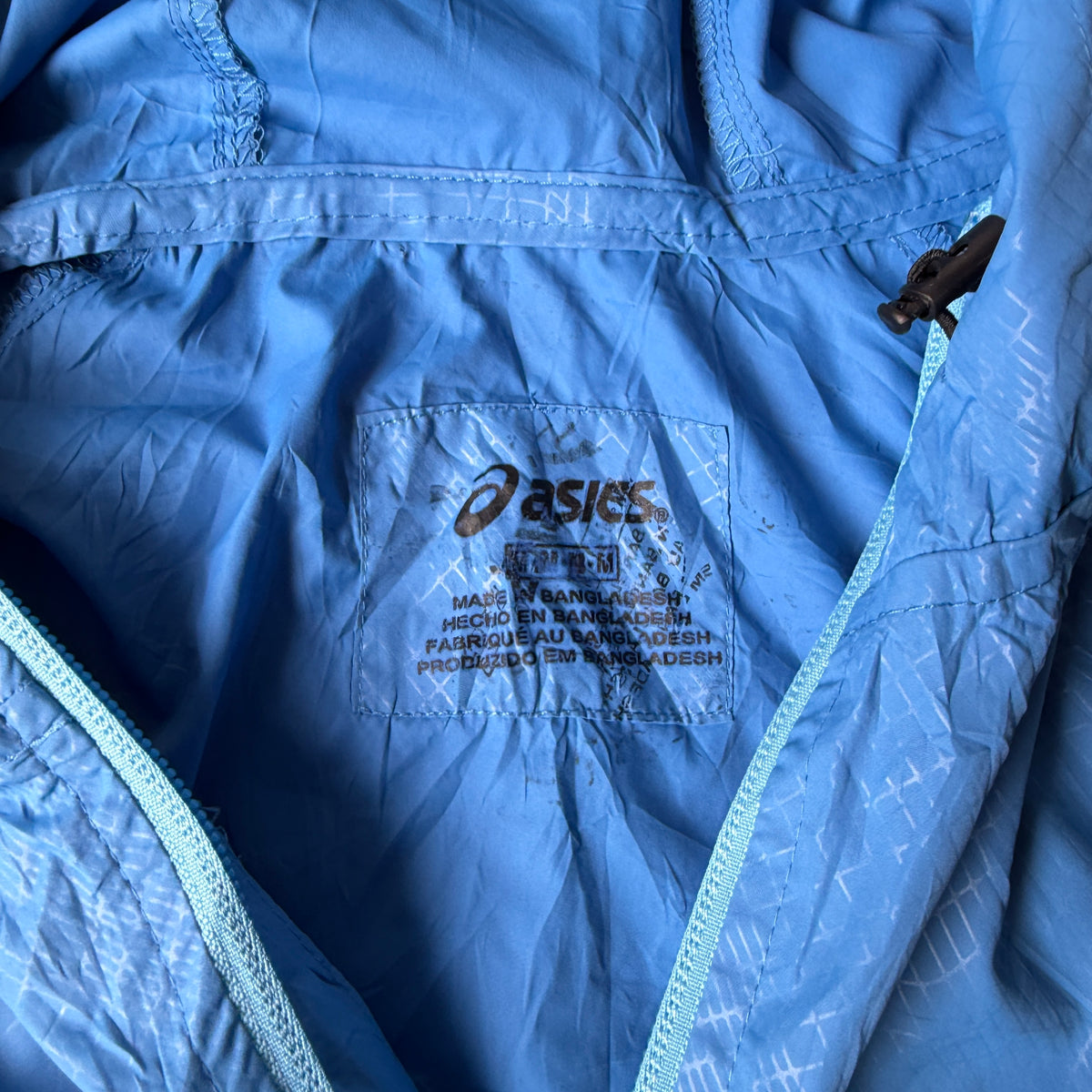 ASICS Womens Blue Windbreaker Zip Jacket Size M Hooded                 -E22