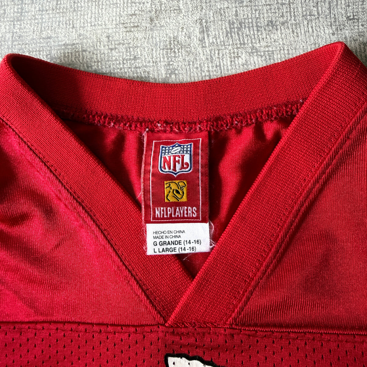 Kansas City Chiefs NFL Jersey Size L/Y Fits M Womens #27               -B61