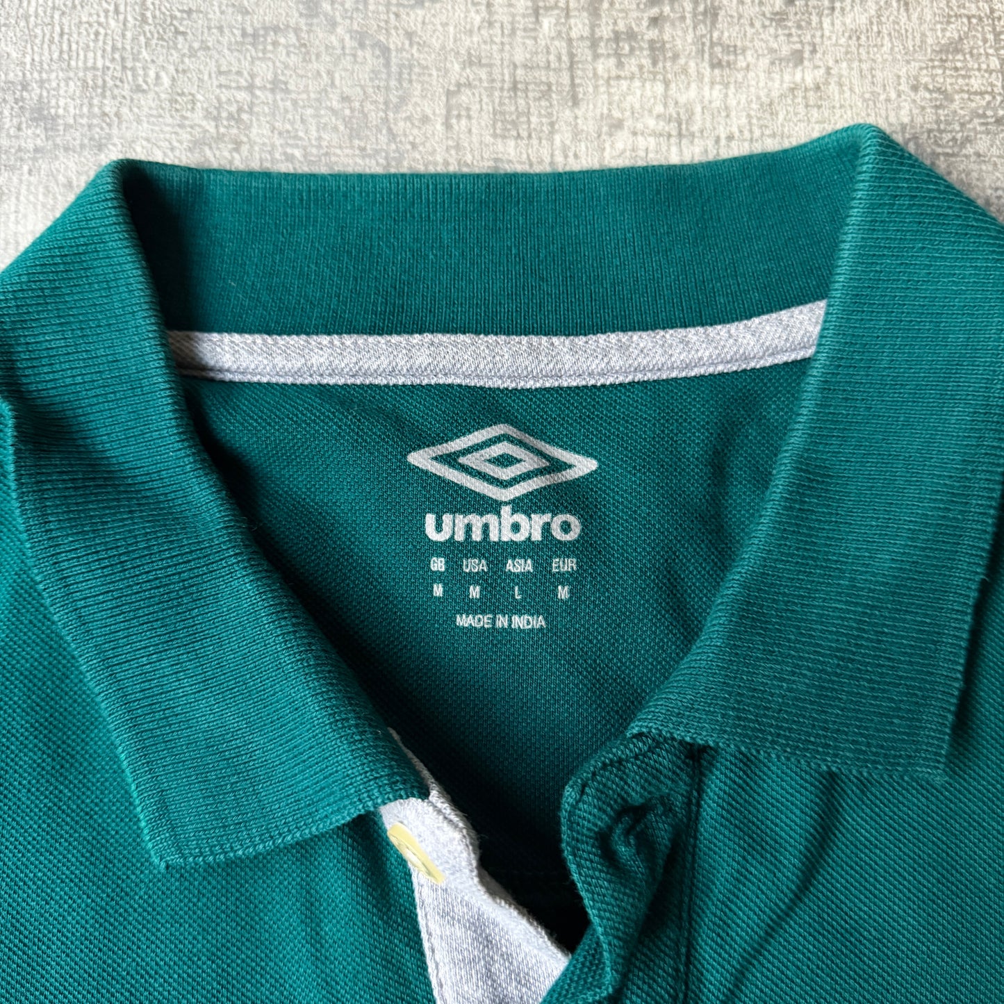 Umbro Green Polo Shirt Size M Mens Y2K Short Sleeve                 -F38