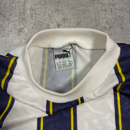 Vintage Puma Snickers Football Jersey Size L Mens #2 White/ Blue        -I8