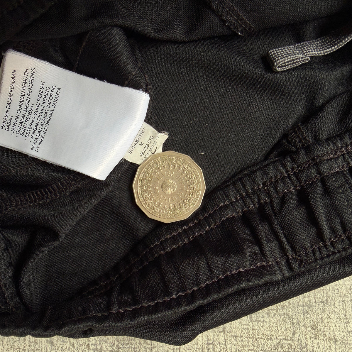 Nike Y2K Baggy Track Pants Size M Black/ Grey Pants Embroidered Logo                  -B38