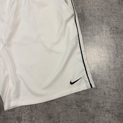 Nike Y2K Basketball Shorts Size L Mens White Black W’ Drawstring       -I20