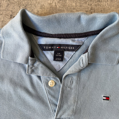 Tommy Hilfiger Womens Pastel Blue Polo Shirt Size S Y2K            -D38