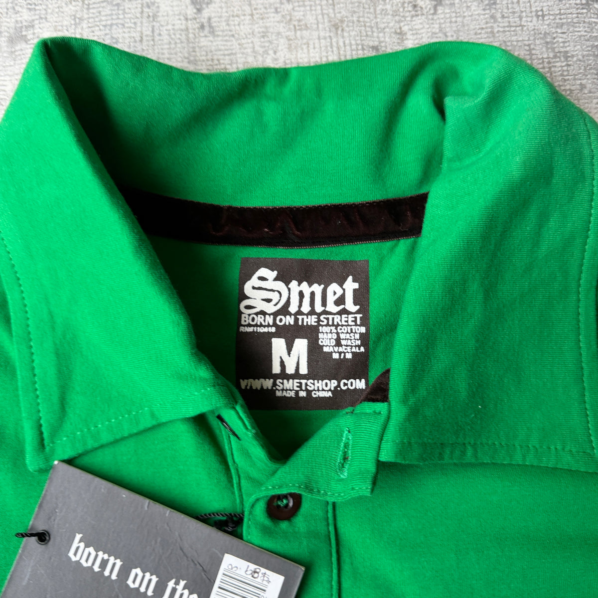 Smet Y2K Womens Green Long Sleeve Polo Shirt Size M NWT’s       -G65