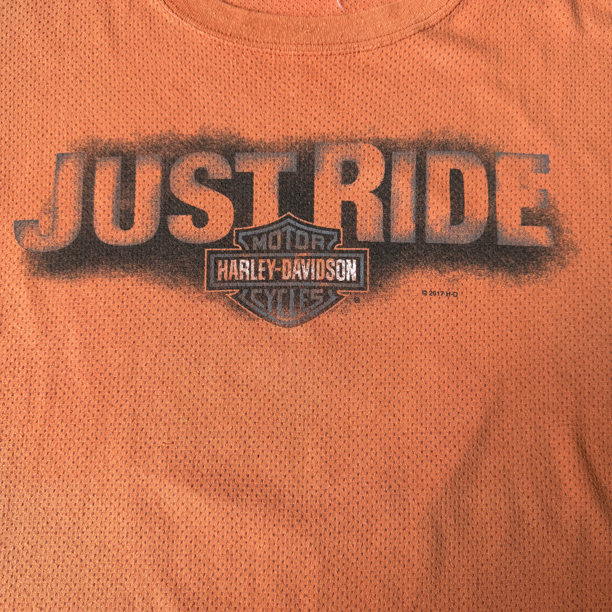 Harley Davidson Skull Orange Singlet Top Size XL Mens Mesh Tank        -A25