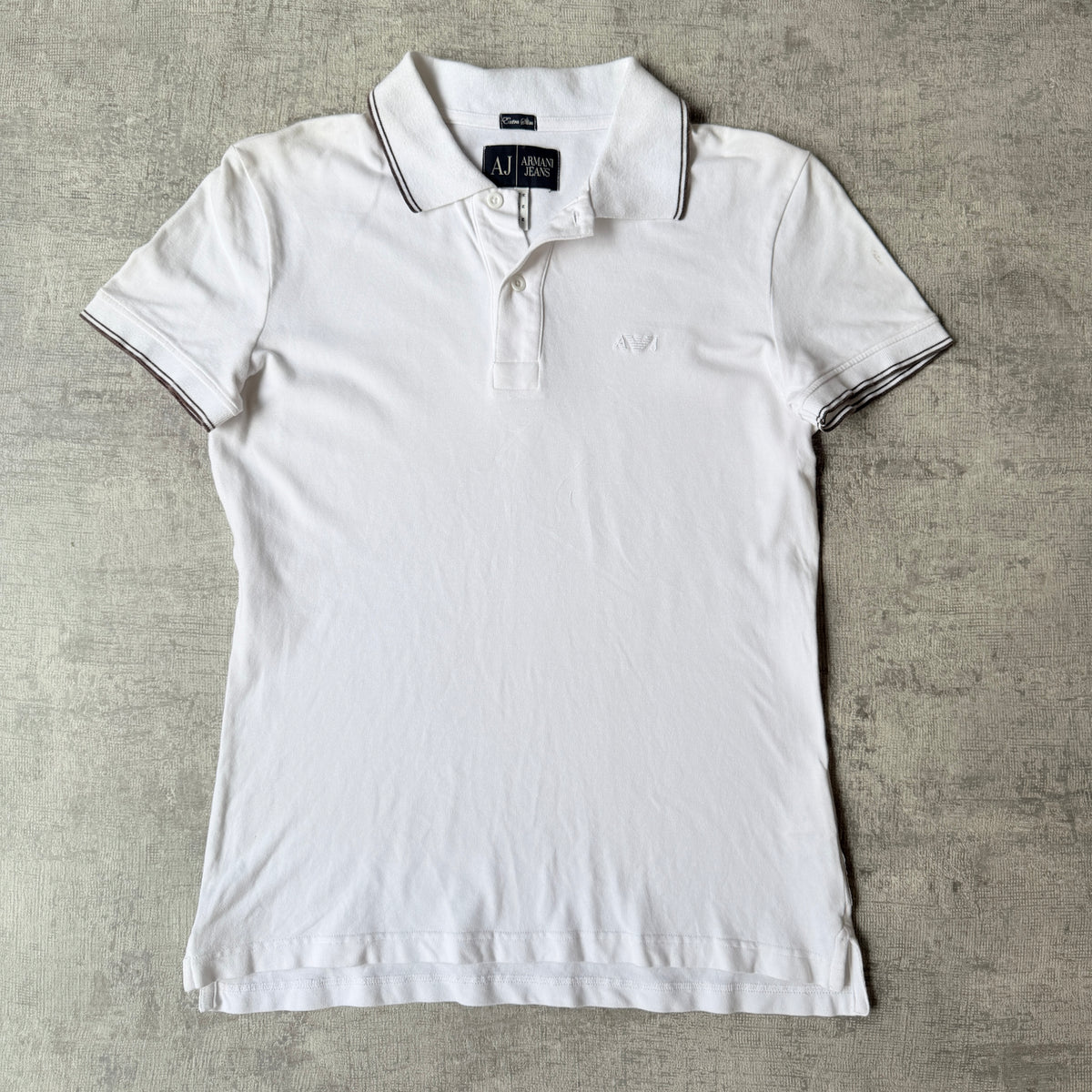 Armani Jeans Womens Y2K Polo Shirt Size M White Top                 -E58