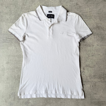 Armani Jeans Womens Y2K Polo Shirt Size M White Top                 -E58