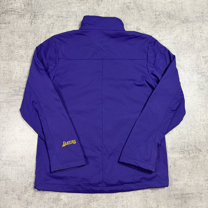 LA Lakers NBA Zip Jacket Fits Size L Mens Purple Fleece Lined                 -D23