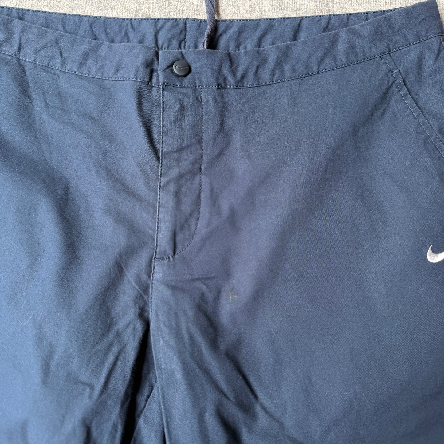 Nike Y2K Navy Baggy Athletic Shorts Size L Mens W’ Drawstring     -G7