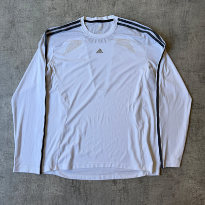 Adidas Y2K Athletic Long Sleeve Top Size L Mens White Black Top        -H52