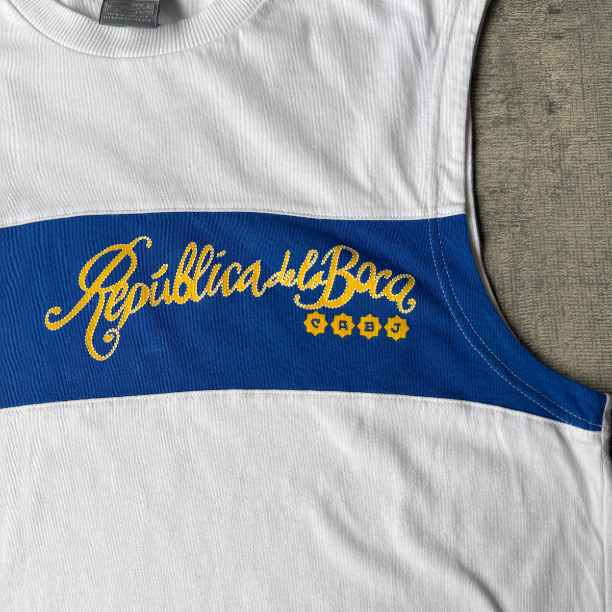 Nike Y2K Boca Juniors Singlet Top Size L Mens White Blue Tank      -A24