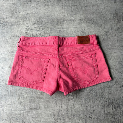 Levis Pink Y2K Mini Shorts Size 26 Denim Low Rise            -F5