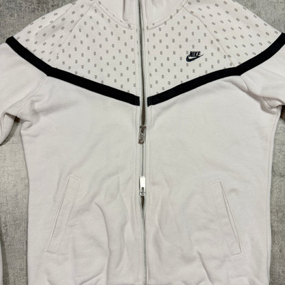 Nike Y2K Track Jacket Size L Womens White Black Dotted                -D21