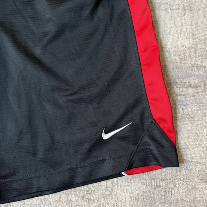 Nike Baggy Basketball Shorts Black Red Size M Mens Y2K            -D15