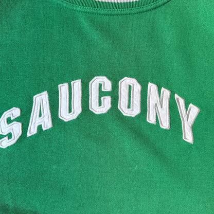 Saucony Vintage Two Tone Sweater Size S Mens Oversized Green White           -B46