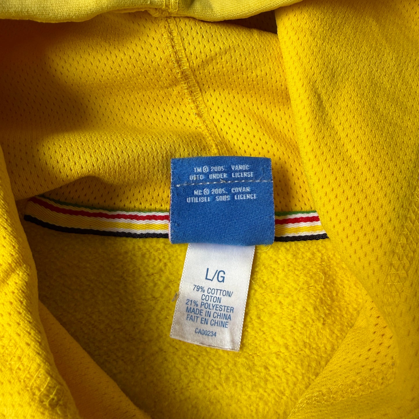 Vintage Canada Winter Olympic Hoodie Size L Mens Yellow Pullover          -H25