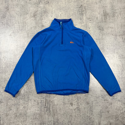 Quiksilver Y2K Blue Quarter Zip Fleece Jumper Size M/Y Fits XS-S Womens          -I31