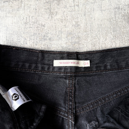 Levi’s 94 Baggy Wide Leg Black Jeans Size 24 Womens            -G4