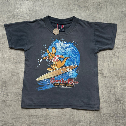 Vintage Surfer Roo Baby Tee Size 8Y Fits XS Womens Navy Top      -A32