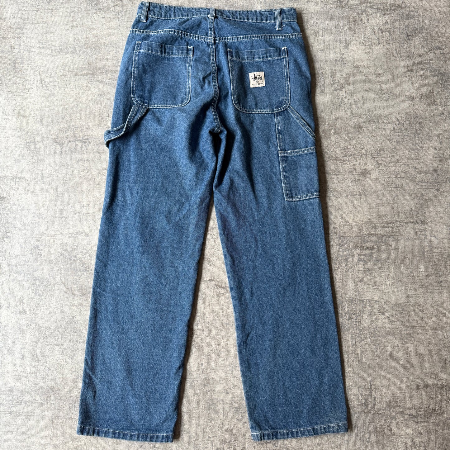 Stussy Baggy Blue Jeans Size 30 White Stitching                  -F8