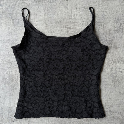 Lili Y2K Black Lace Cami Top Fits Size S Womens Tank                   -C46