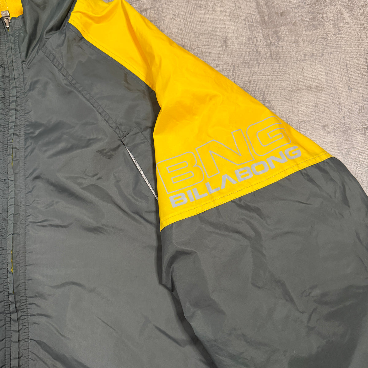 Billabong Reversible Jacket Grey Yellow Two Tone Fits XL Mens Y2K Jacket           -I34