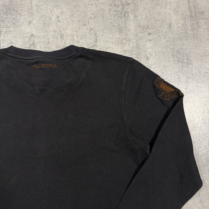 Diadora Womens Black Y2K Long Sleeve Top Size L Womens Brown Graphic         -I37