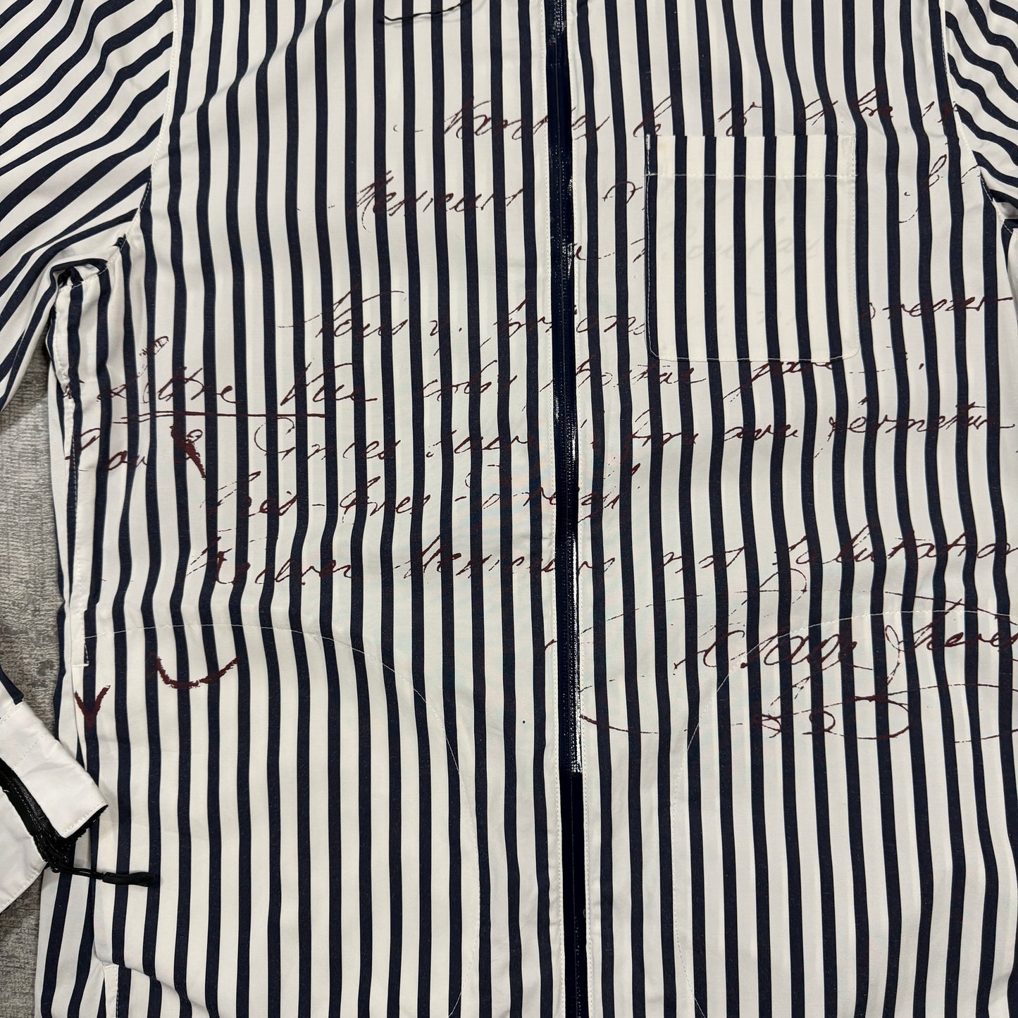Puma Pinstripe Lightweight Jacket Size L Mens White Navy Y2K      -I26