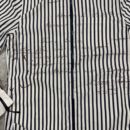 Puma Pinstripe Lightweight Jacket Size L Mens White Navy Y2K      -I26