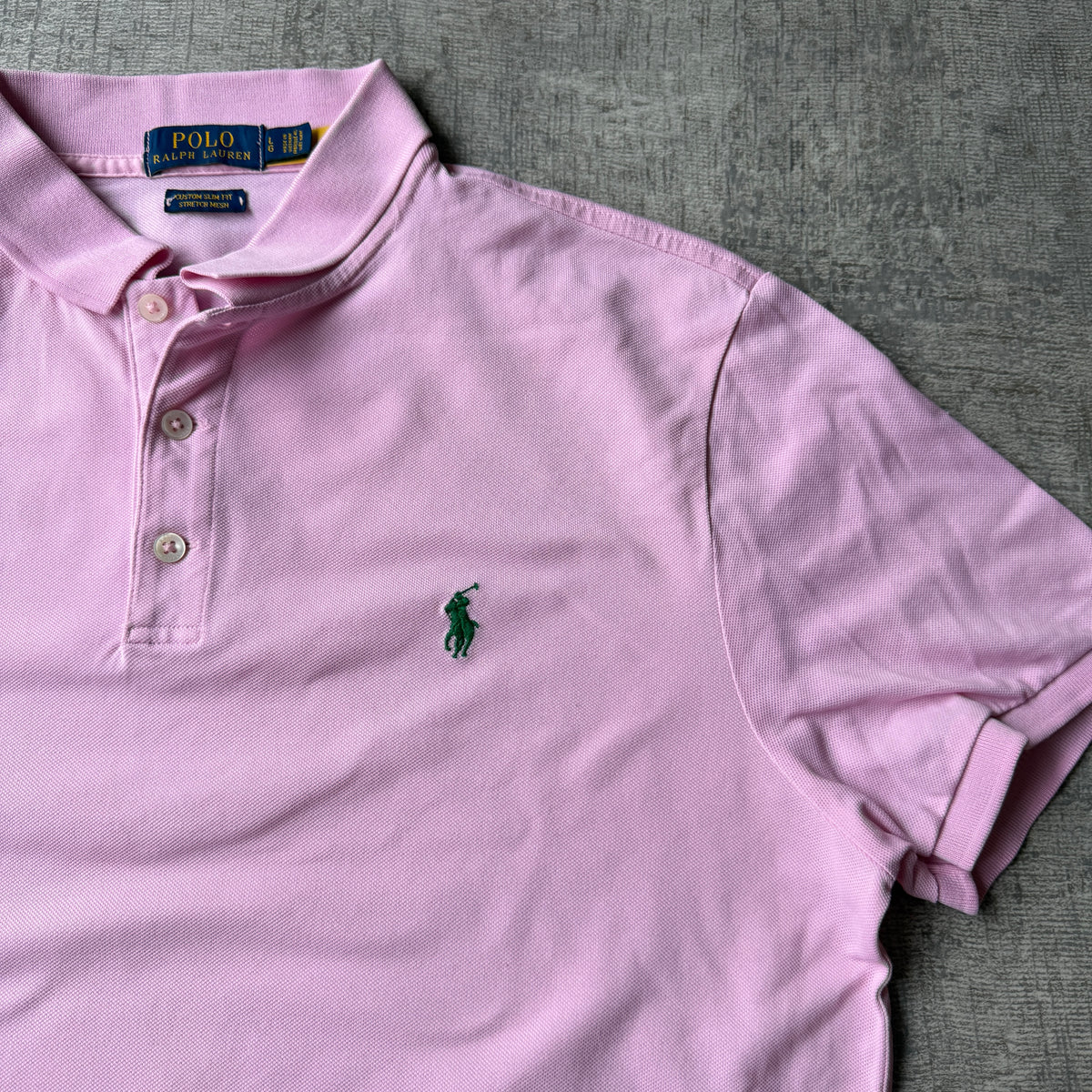 Polo Ralph Lauren Mens Pink Polo Shirt Size L Mens             -A55
