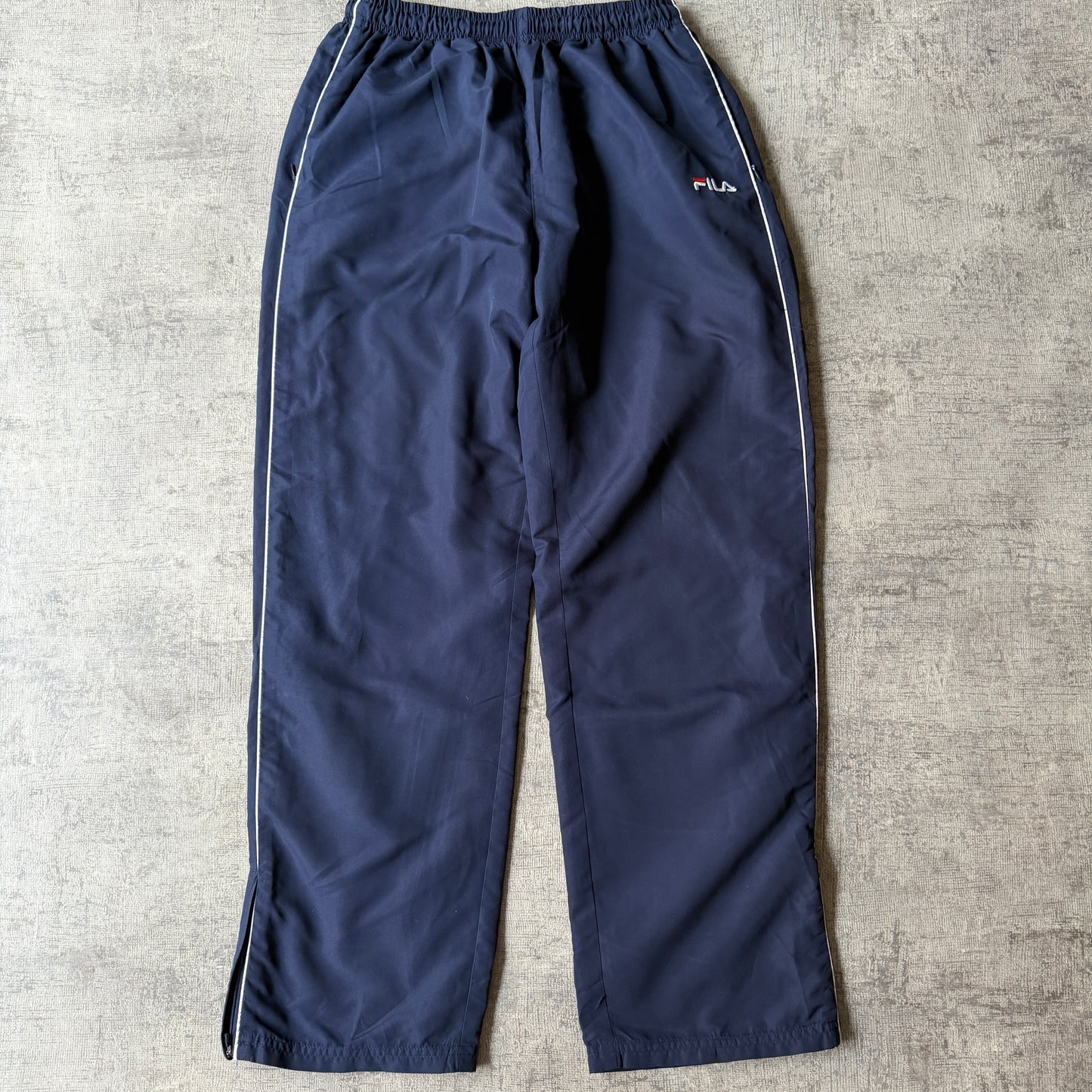 Fila Navy Y2K Baggy Track Pants Size M Elastic Waist                   -F11