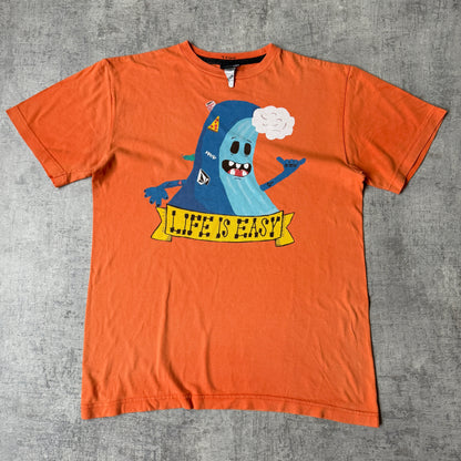 Volcom Y2K “Life is Easy” Orange Graphic T-Shirt Size XL Mens              -G46