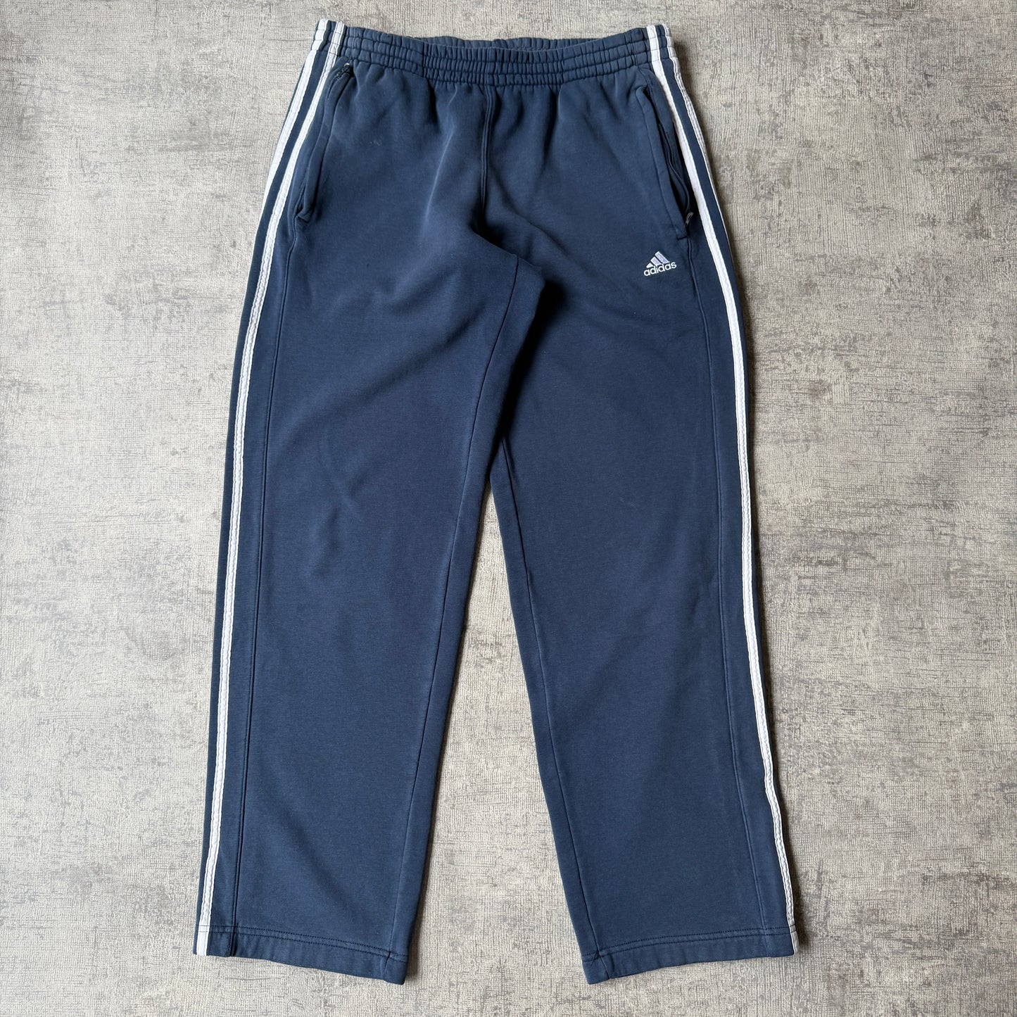 Adidas Baggy Track Pants Size M Mens Navy/ White Embroidered            -B37