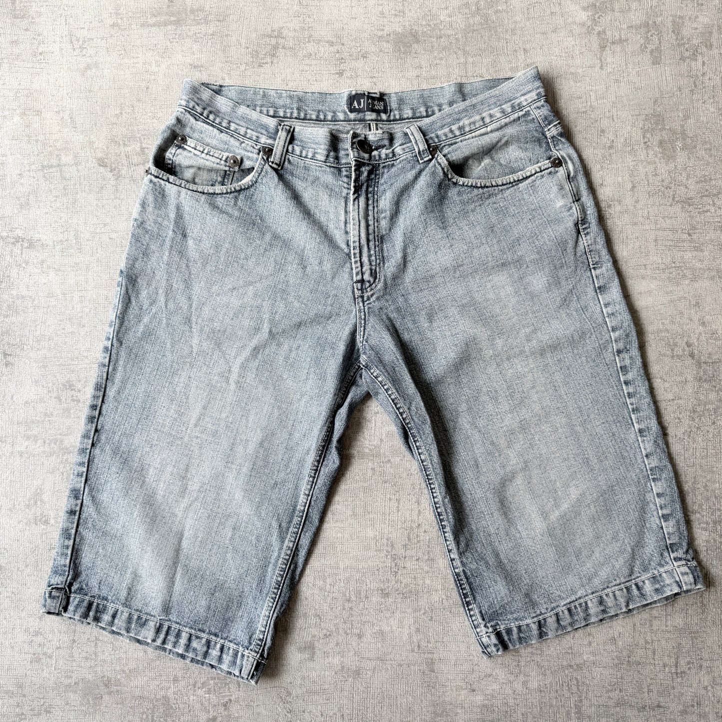 Armani Jeans Y2K Baggy Jorts Size 35 Light Blue Denim Shorts           -C10