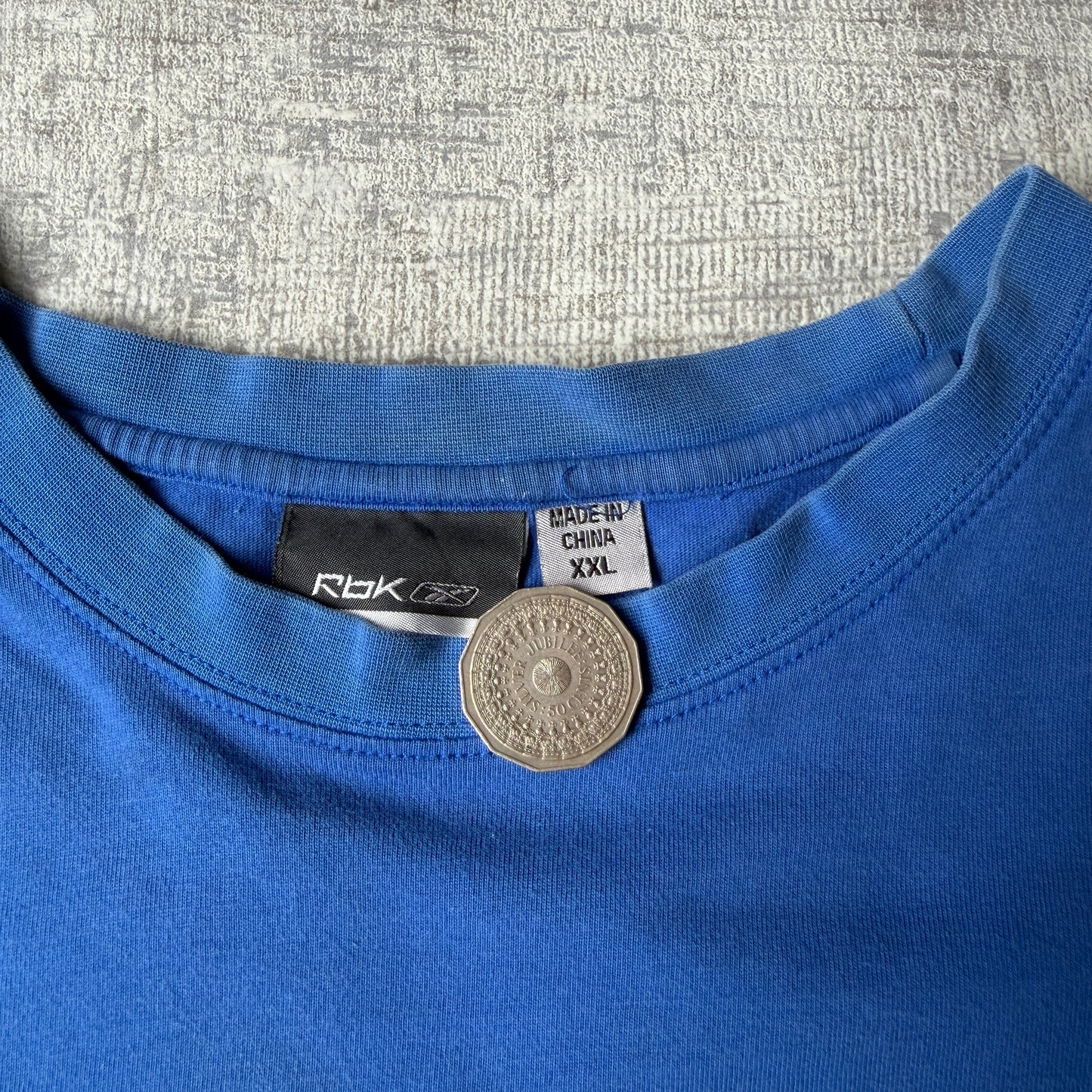 Reebok Y2K Blue Graphic Logo T-Shirt Size XXL Mens Tee        -B7